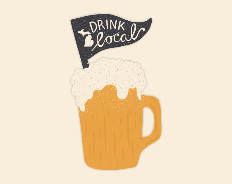 Drink Local Michigan Sticker
