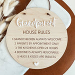 Grandparent House Rules Engraved Pennant Sign