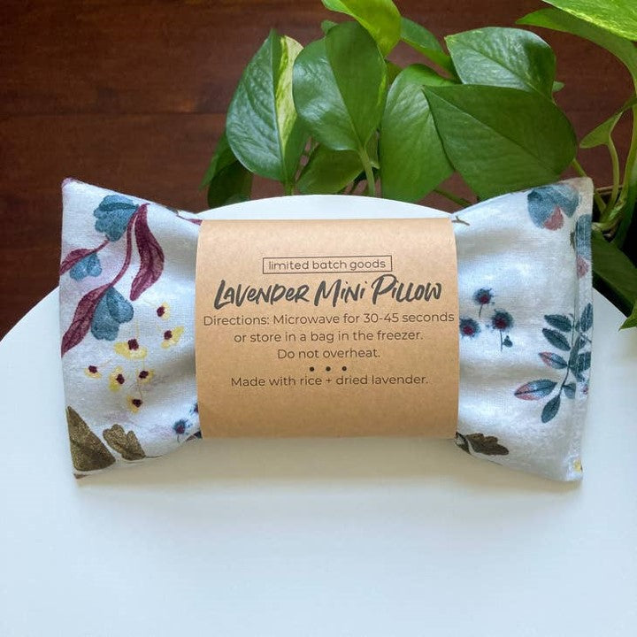 Gray Floral Weighted Lavender Mini Pillow
