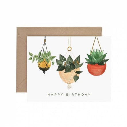 Hanging Planter Happy Birthday Greeting Card