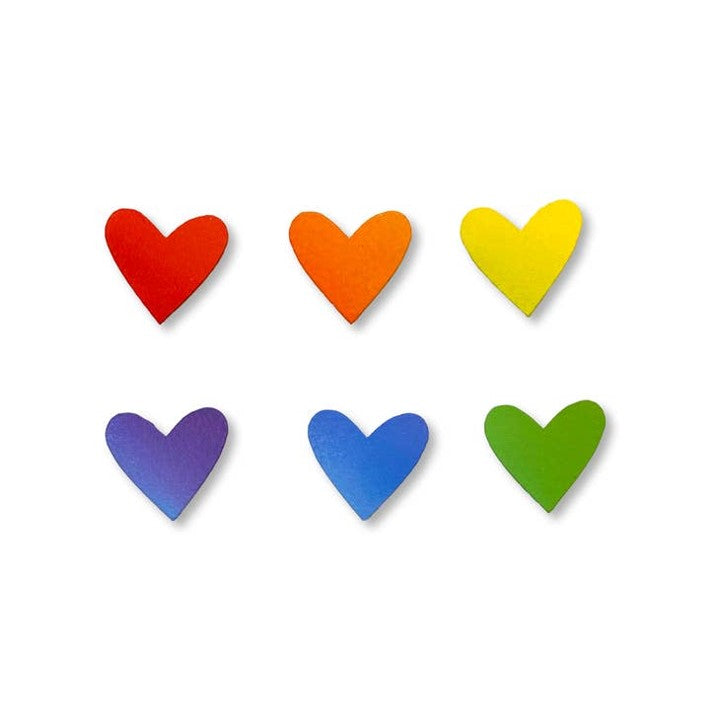 Rainbow Heart Magnets (Set of 6)