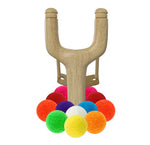 Wooden Slingshot + Felt Ammo