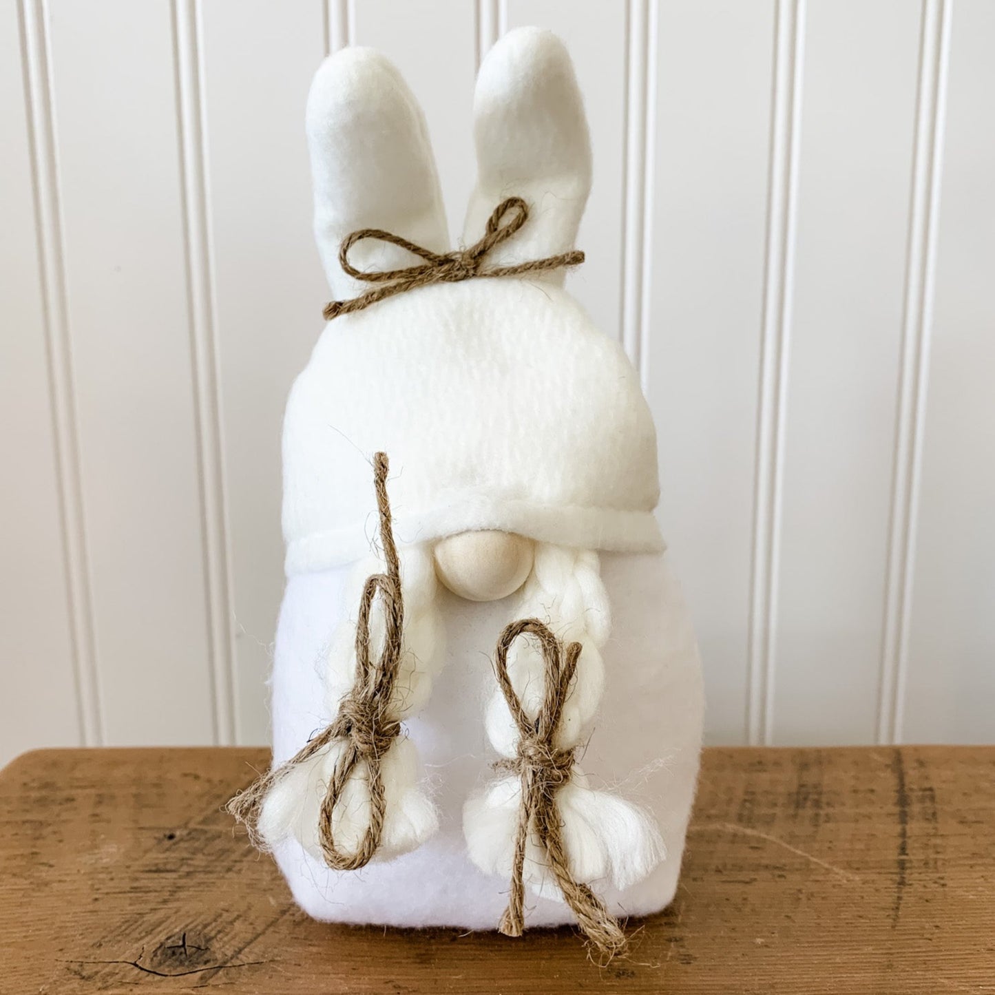 Gnome -7" Mini Cream Bunny, Boy or Girl
