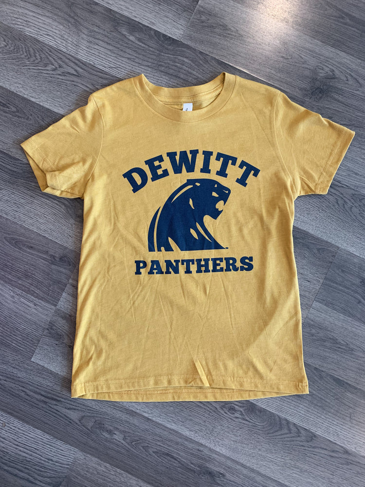 DeWitt Panther~ Youth T-Shirt - Mustard