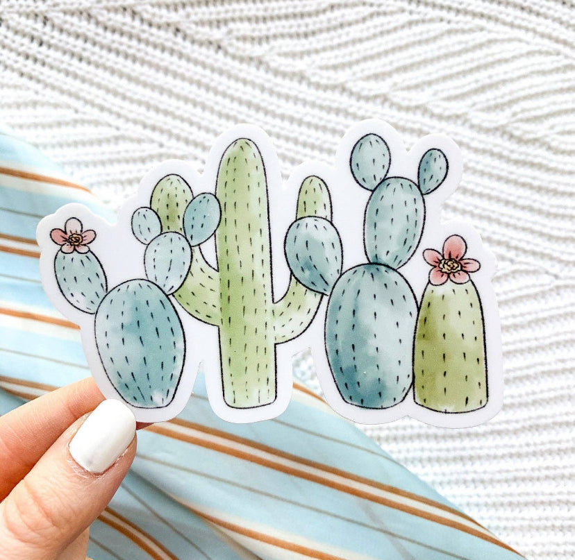 Cactus Club Watercolor Sticker