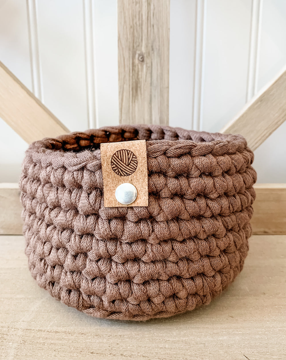 Brown Boho Crochet Basket