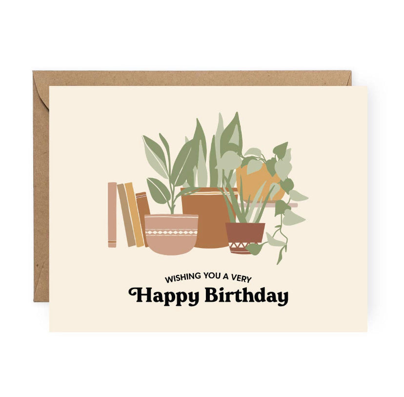 Very Happy Birthday Plant Greeting Card