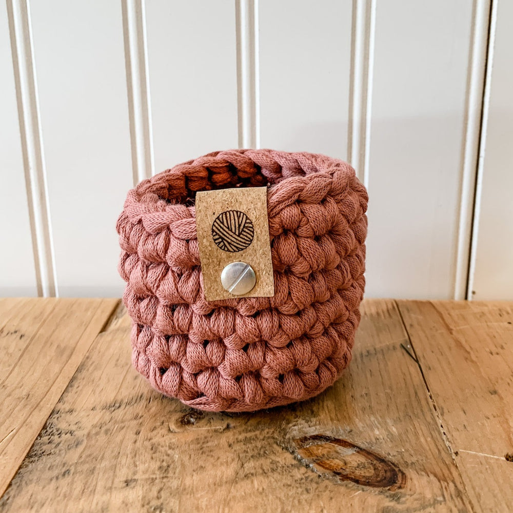 Rosewood Pink Mini Boho Crochet Basket