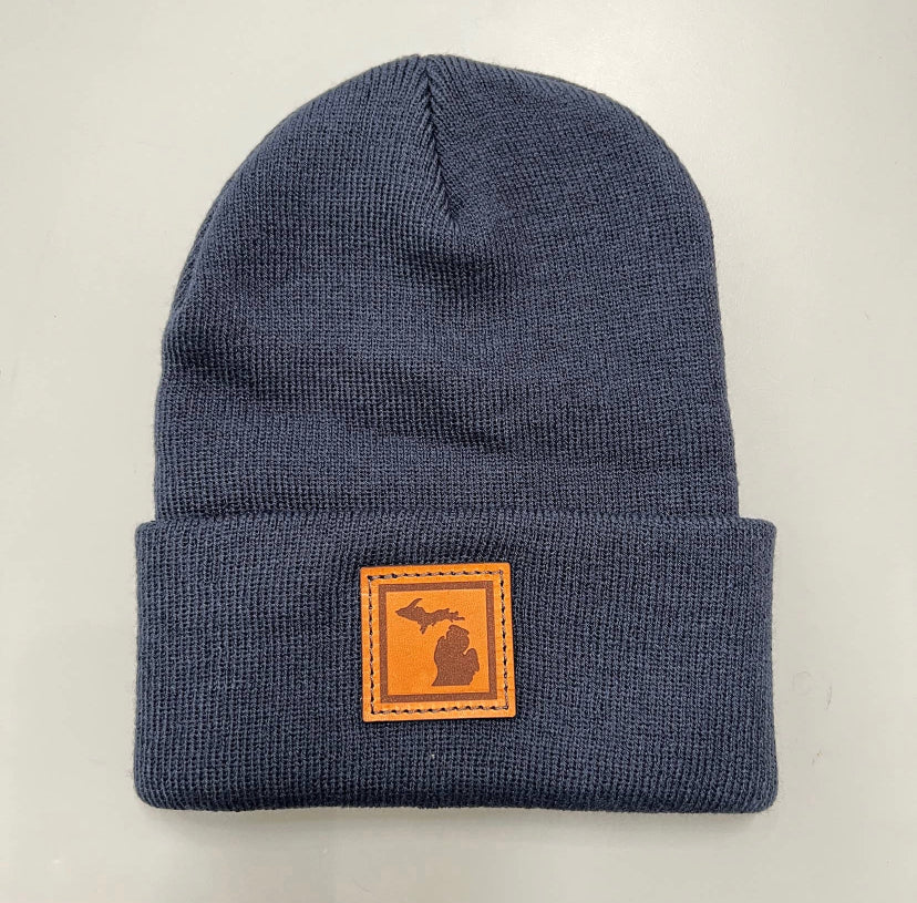 
                  
                    Michigan Leather Patch Beanie
                  
                