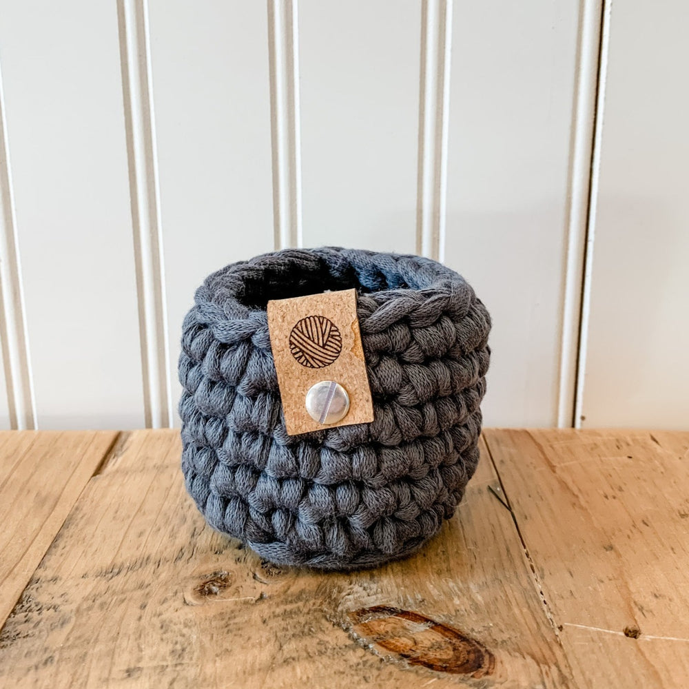 Dark Gray Mini Boho Crochet Basket
