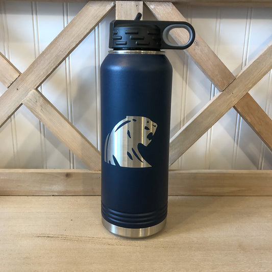 DeWitt Panther Engraved Water Bottle- Navy