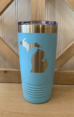 Michigan Engraved Tumbler- Blue