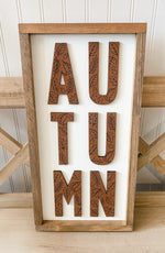 Vertical Autumn Framed Sign