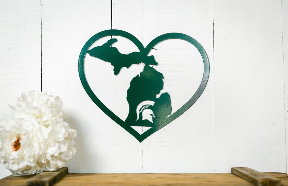 MSU Heart Metal Sign