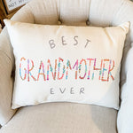 Best Grandmother Floral Pillow
