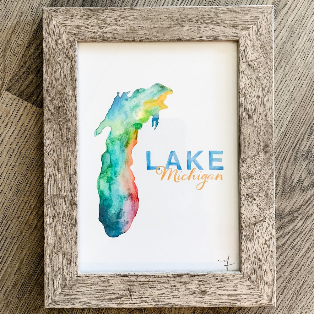 Lake Michigan (Rainbow) Watercolor