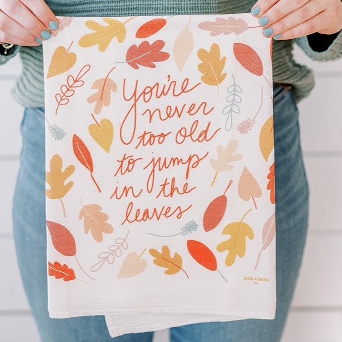 Jump In The Leaves Flour Sack Towel