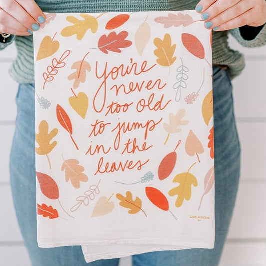 Jump In The Leaves Flour Sack Towel