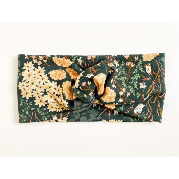 Dark Floral Twist Headband