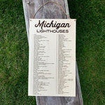 Michigan Lighthouses Checklist Hanging Sign