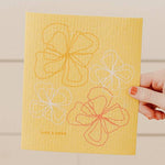 Line Floral Swedish Dishcloth