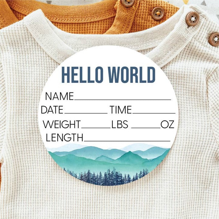 Birth Announcement Sign - Mountains