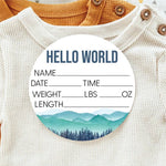 Birth Announcement Sign - Mountains