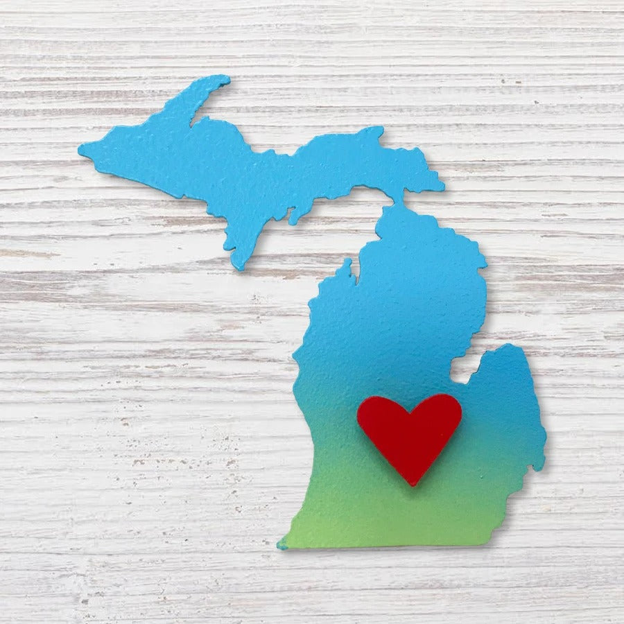 Michigan w/ Moveable Heart Magnet