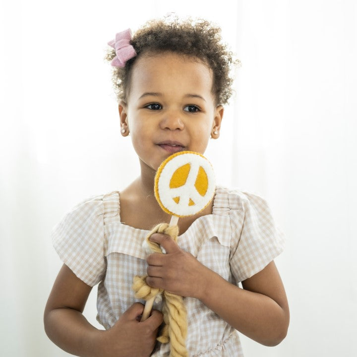 Whimsy Peace sign Felt Wand