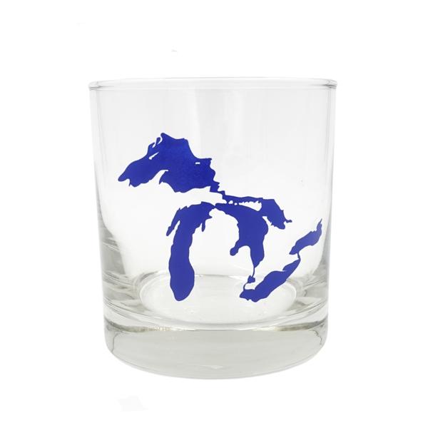 Great Lakes Rocks Glass (Dark Blue)