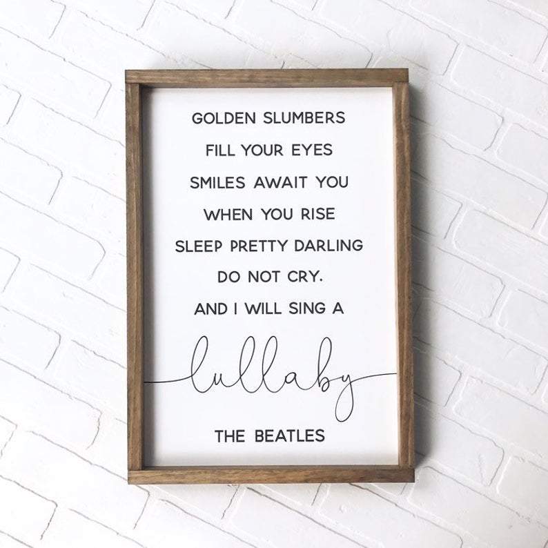 The Beatles Lullaby Framed Sign