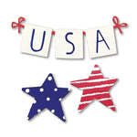 USA Banner w/ Star Magnets