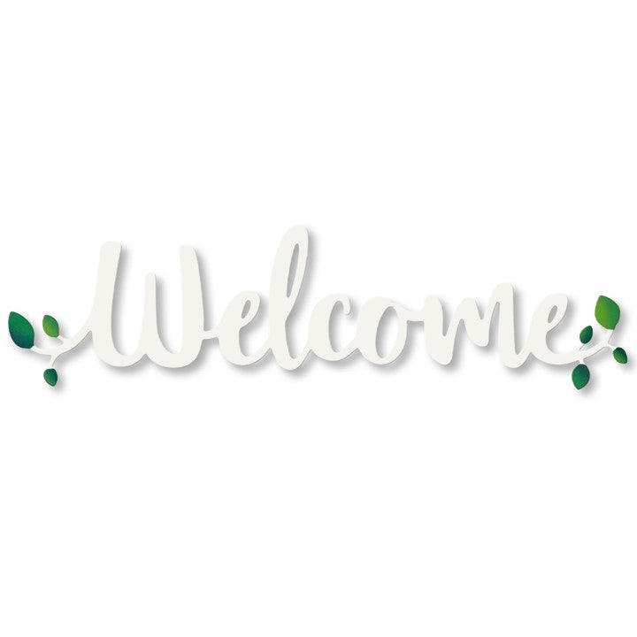Welcome Magnet w/ Greenery (White)