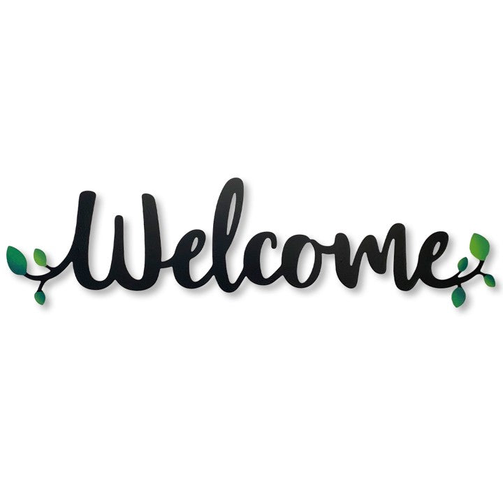 Welcome Magnet w/ Greenery (Black)