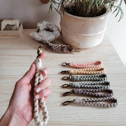 Macramé Wristlet Keychain (Multiple Color Options)